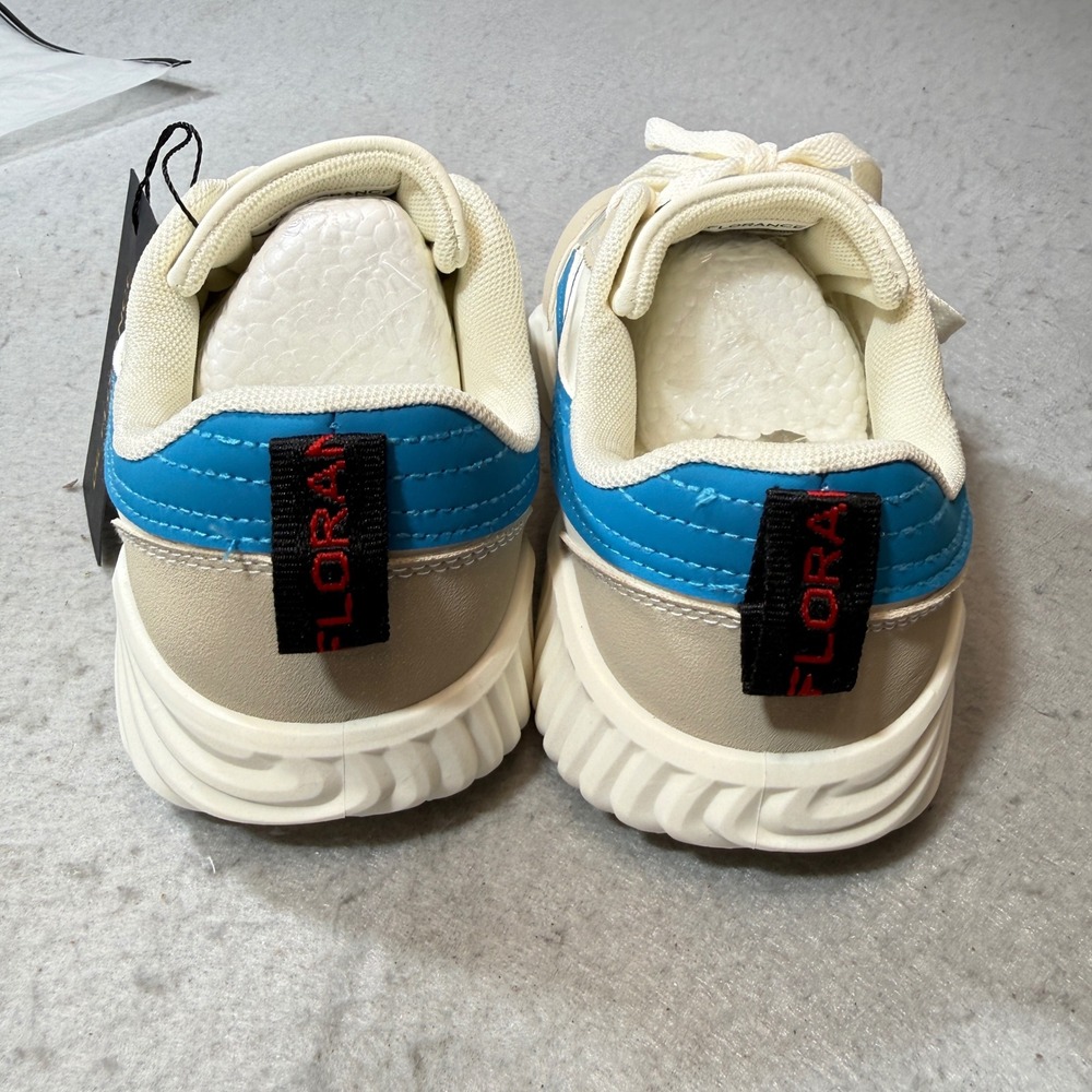 De Florance Sneakers Womens Cream Blue NWT Ribbed Sole Chunky Streetwear SZ 6.5 - Picture 7 of 10